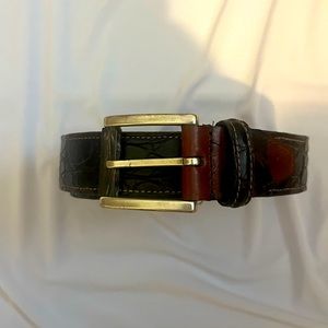 Martin Dingman Caiman Crocodile Dark Brown Belt Size 40